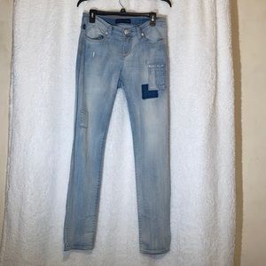Jean light blue little navy little flare leg four pockets long length